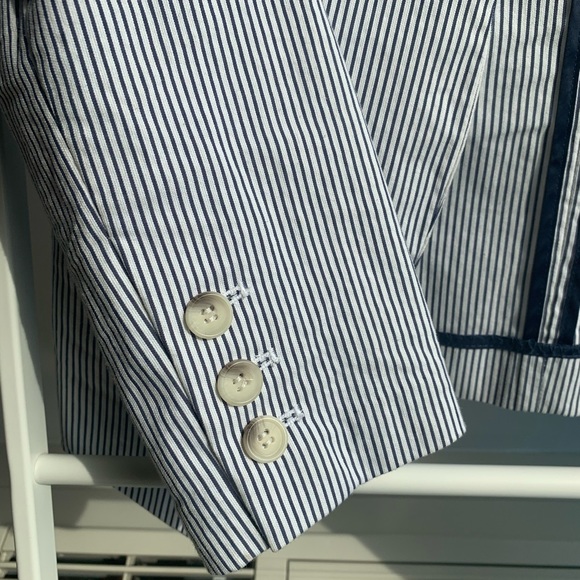 Cynthia Steffe Open Front Seersucker Blazer Size 2 - Picture 6 of 6